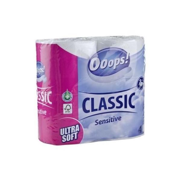Ooops! Toaletný papier Classic Sensitive 4 rol/3vrst.