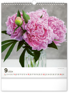 Nástenný kalendár Kvety 2024, 30 × 34 cm