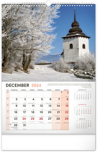 Nástenný kalendár Naše Slovensko 2024, 33 × 46 cm
