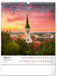 Nástenný kalendár Pamätihodnosti Slovenska 2024, 30 × 34 cm