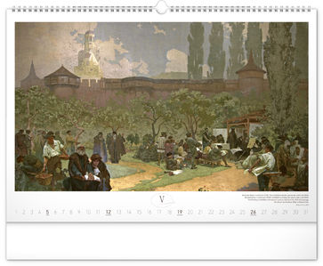 Nástenný kalendár Slovanská epopeja – Alfons Mucha 2024, 48 × 33 cm