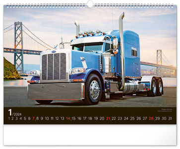 Nástenný kalendár Trucks 2024, 48 × 33 cm