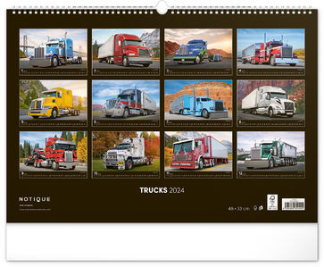 Nástenný kalendár Trucks 2024, 48 × 33 cm