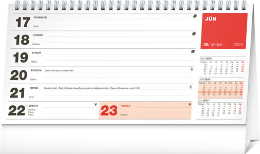 Stolový kalendár Plánovací riadkový 2024, 25 × 12,5 cm