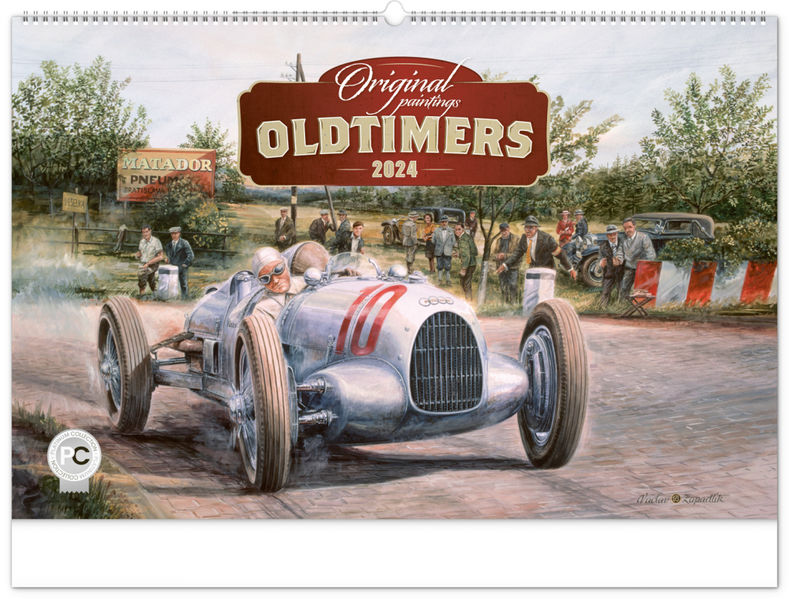 Nástenný kalendár Oldtimers – Václav Zapadlík 2024, 64 × 42 cm