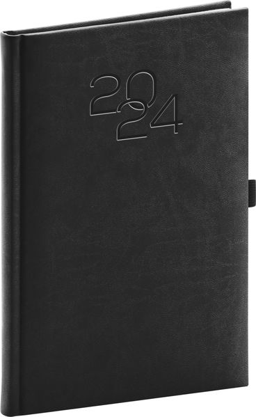 Týždenný diár Vivella Classic 2024, antracitový, 15 × 21 cm