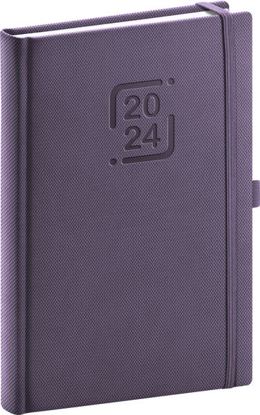 Denný diár Catanella 2024, fialový, 15 × 21 cm