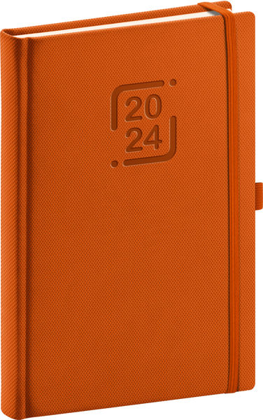 Denný diár Catanella 2024, oranžový, 15 × 21 cm