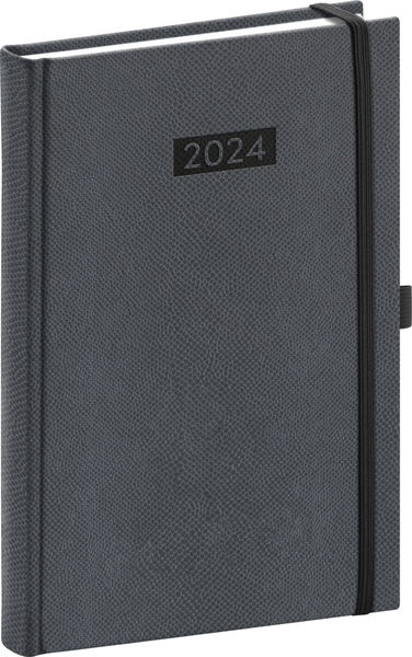 Denný diár Diario 2024, sivý, 15 × 21 cm