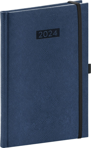 Týždenný diár Diario 2024, tmavomodrý, 15 × 21 cm
