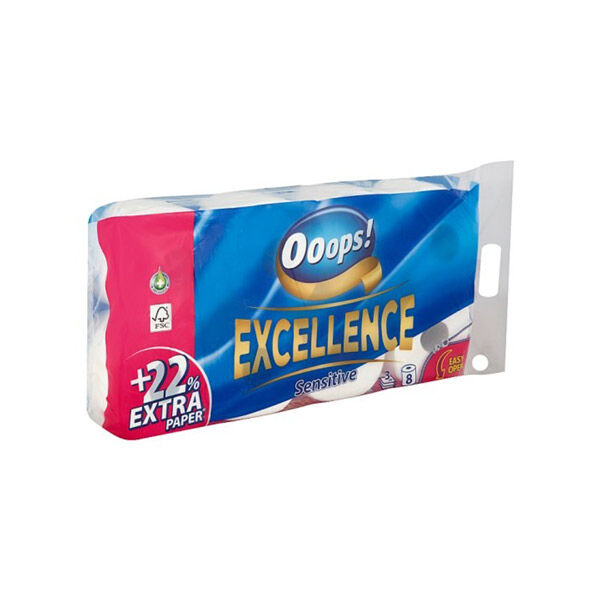 Ooops! Toaletný papier Excellence Sensitive 8rol/3vrs.