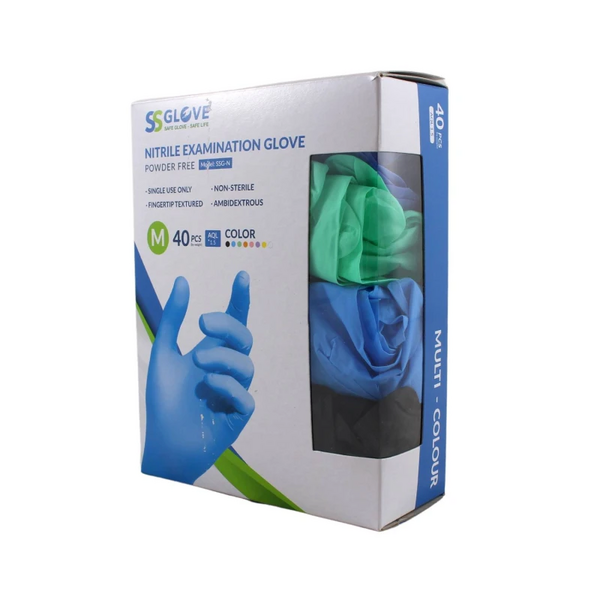 Nitrilové rukavice Mix farieb 40ks S